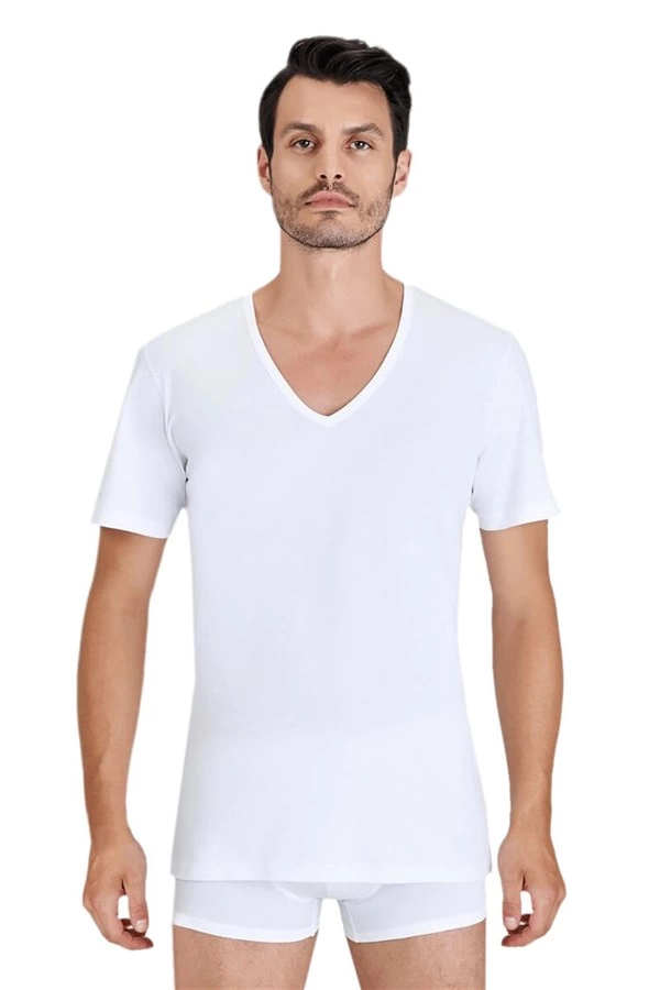 Kom Enrico (2 Li) V Yaka T-Shirt