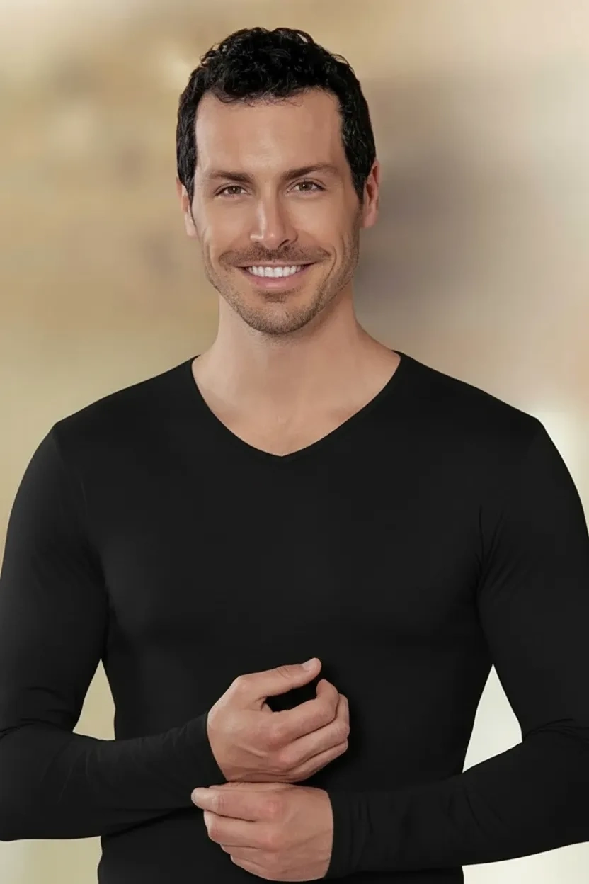 Şahinler Likralı Uzun Kollu V Yaka E074