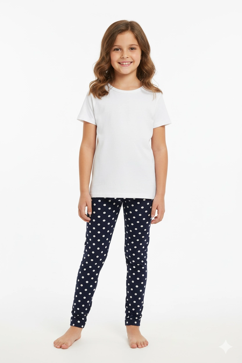 Berrak Kız Puantiyeli Tayt 2594