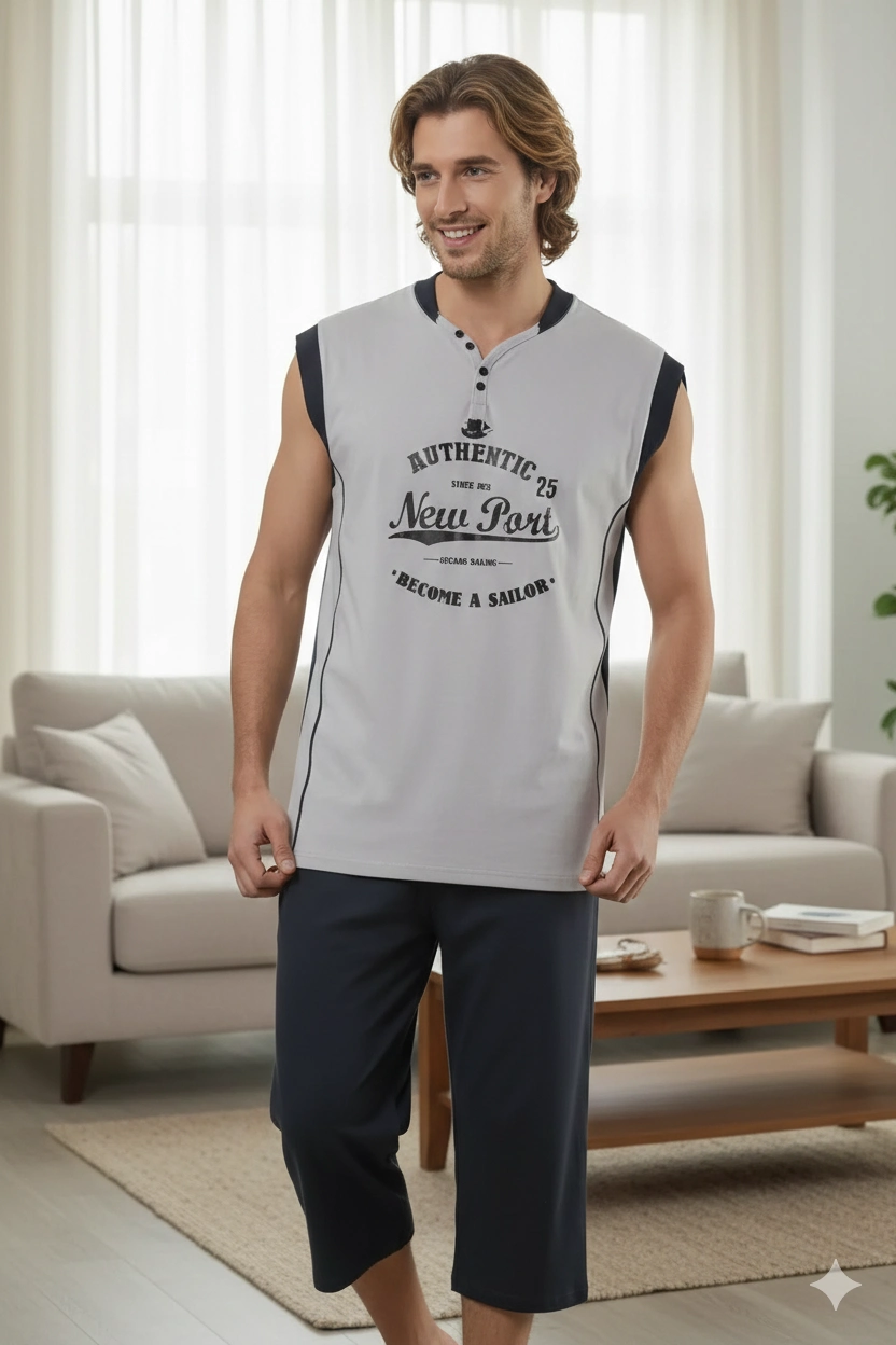 Erkek Kaprili Pijama Takımı 20009