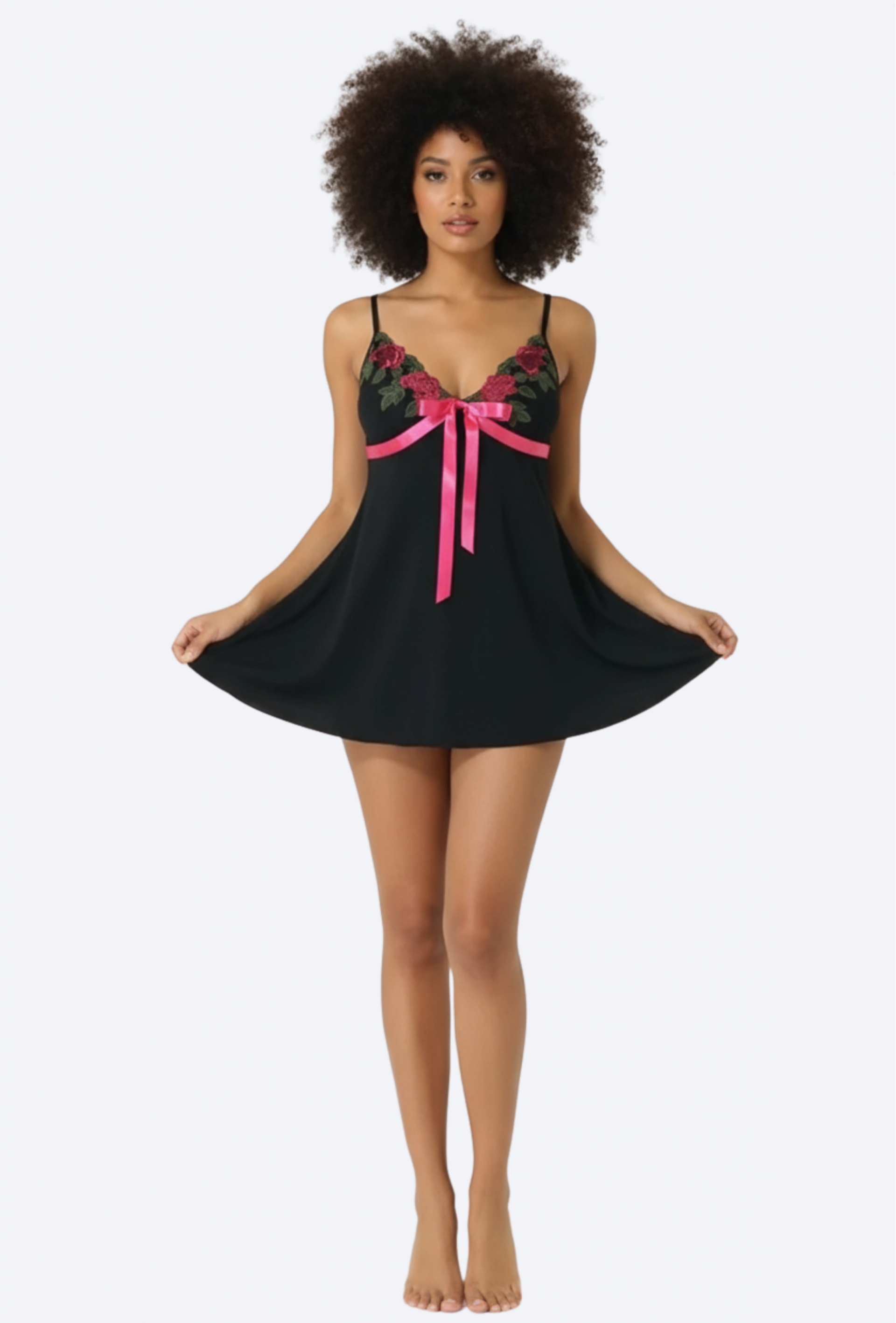 Gül Dantelli Modal Gecelik Takım 2602