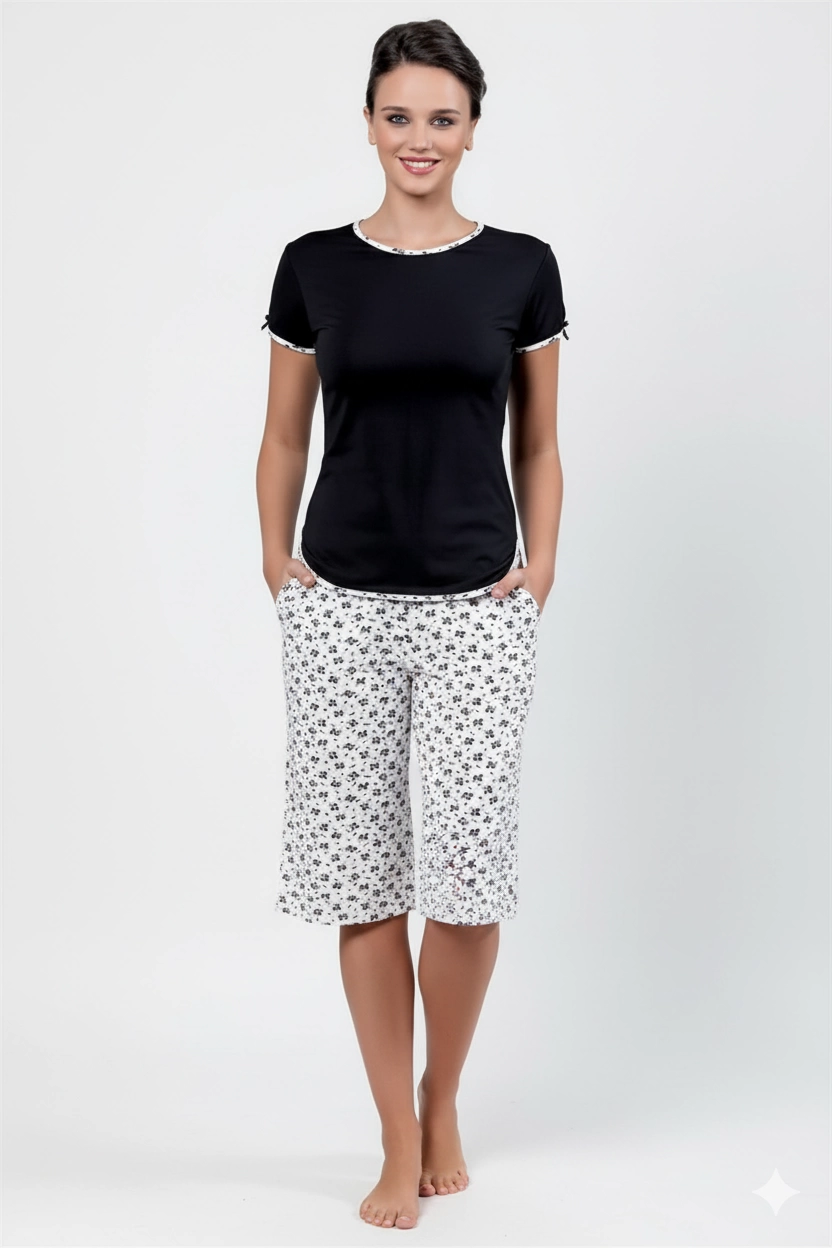 Çiçek Baskılı Kaprili Takımı B453