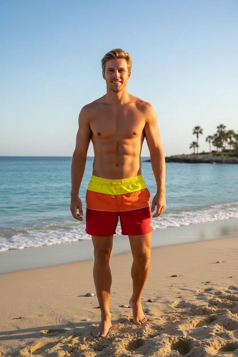 Black Spade Erkek Sarı Deniz Şortu 8218