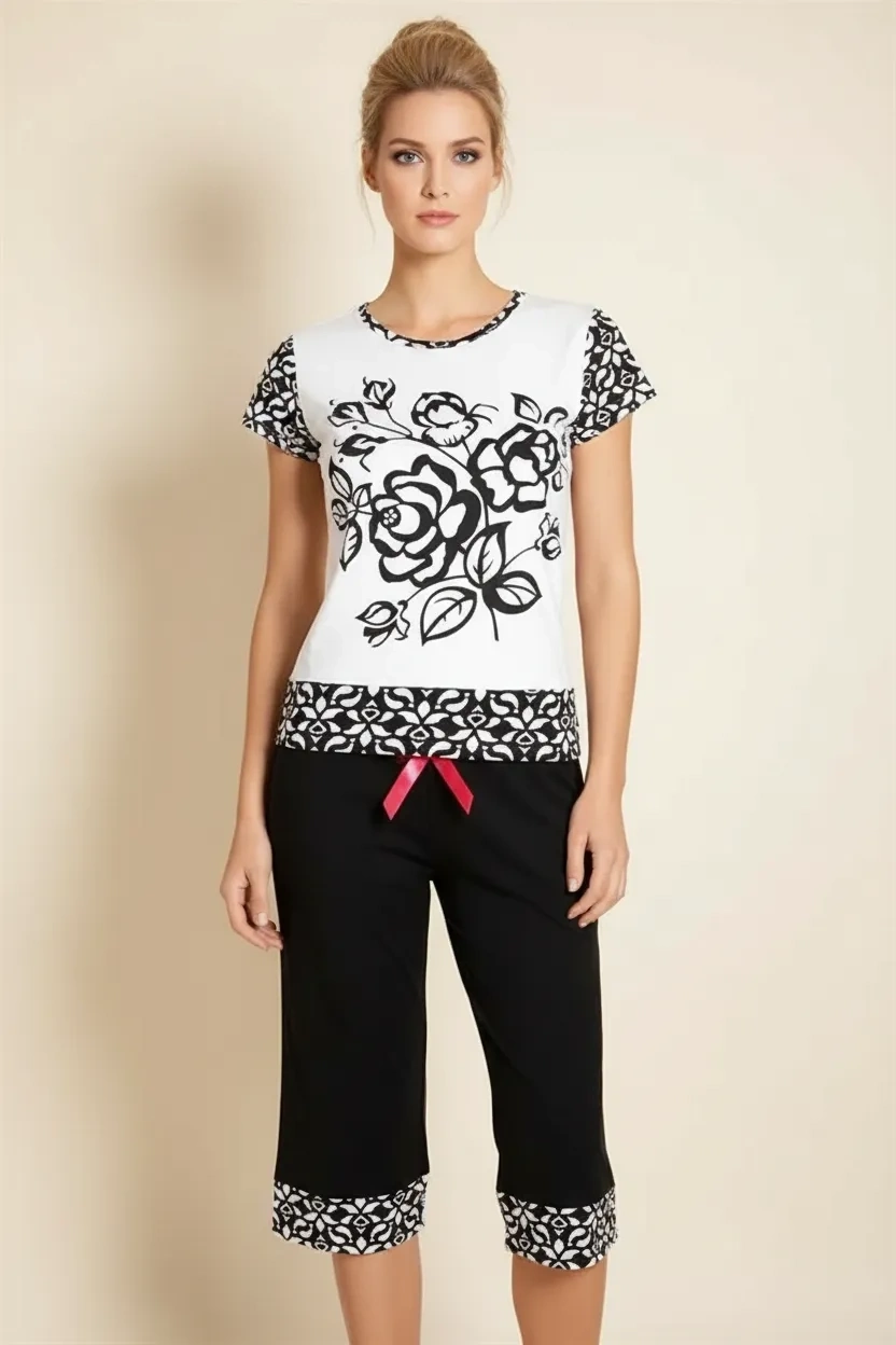 Şahinler Gül Desenli Kaprili Takım B497