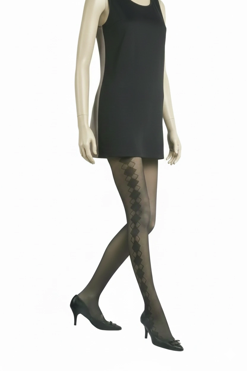 Vog İnce Desenli Külotlu Argil Siyah 2