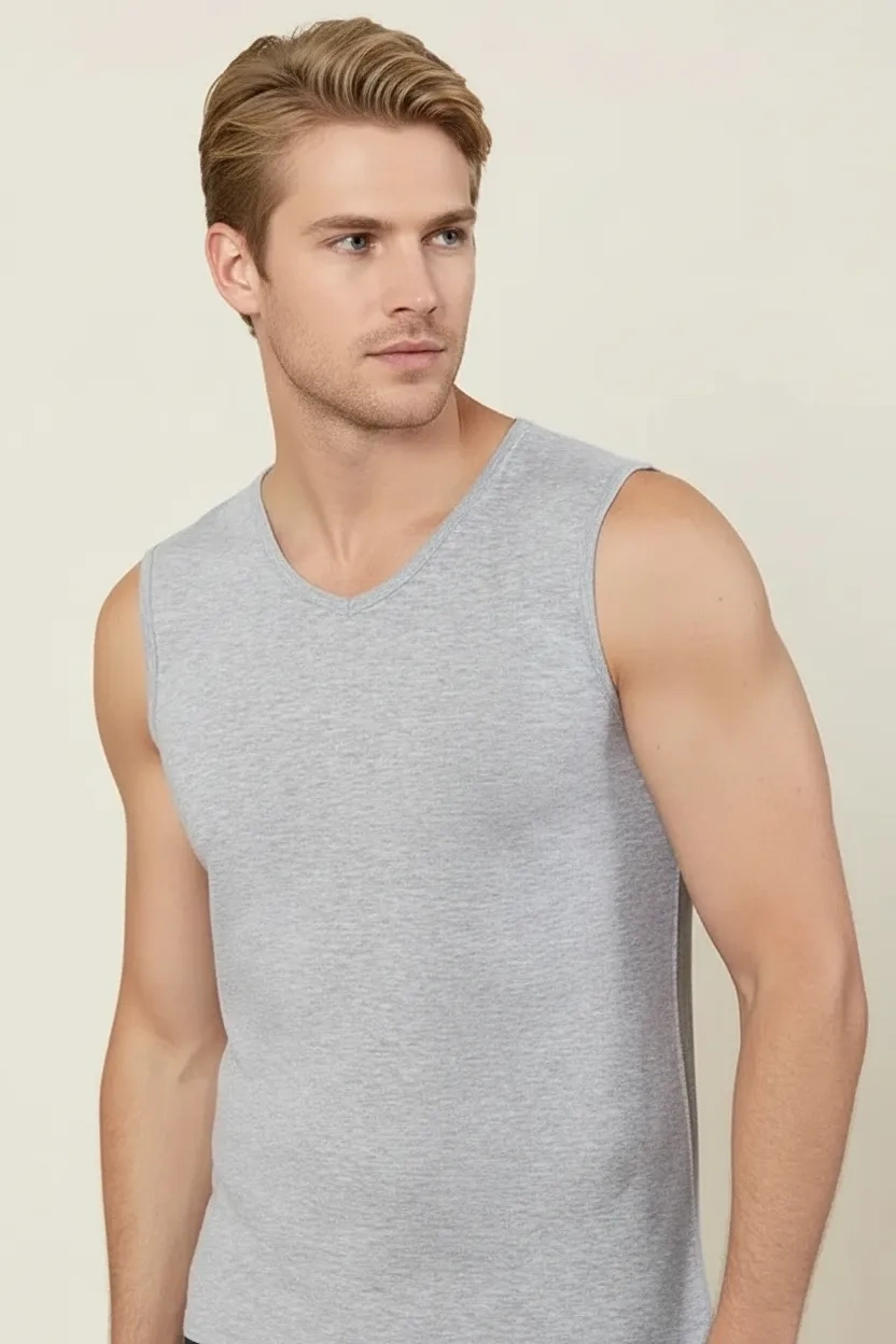 Şahinler Erkek Sıfır Kol V Yaka Likra Atlet E079