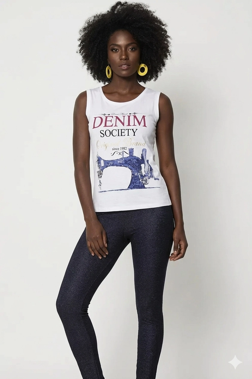 Berrak Kadın Denim Baskılı Tayt Takım 2481