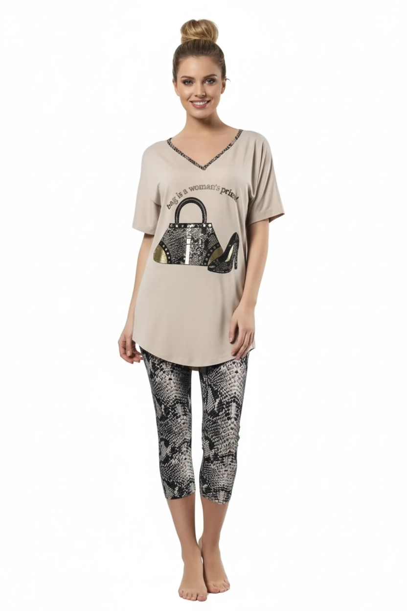 HMD Kadın Baskılı Tayt Takım 60002