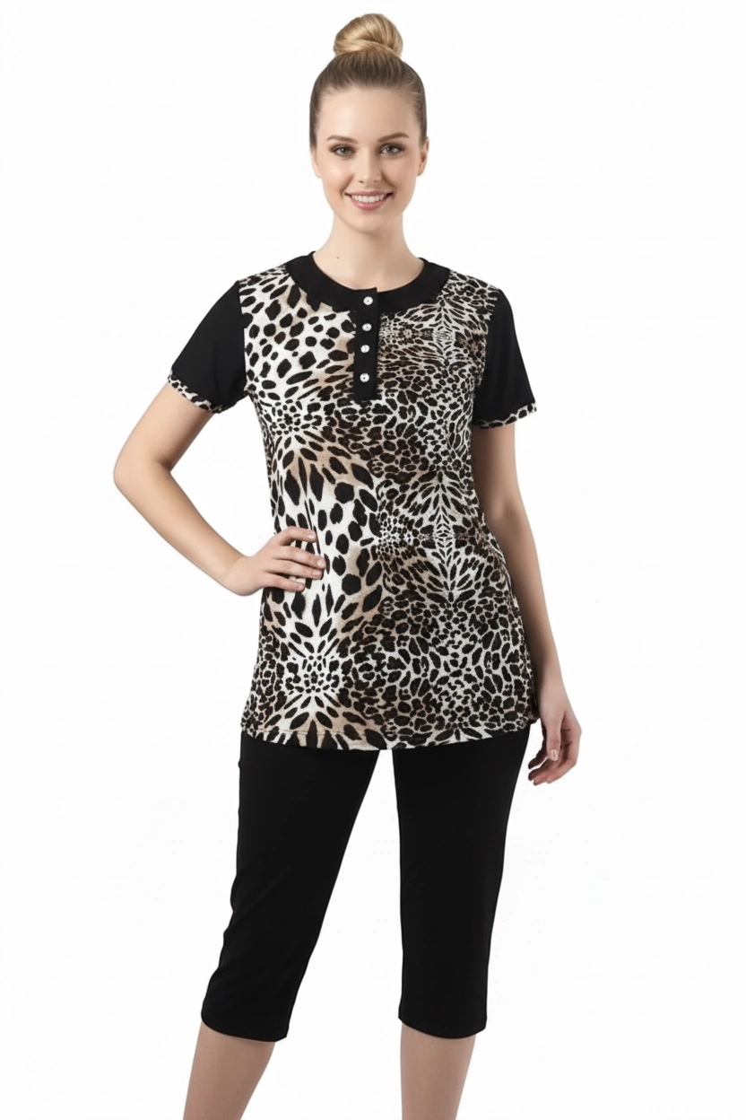 HMD Kadın Leopar Taytlı Takım 60018