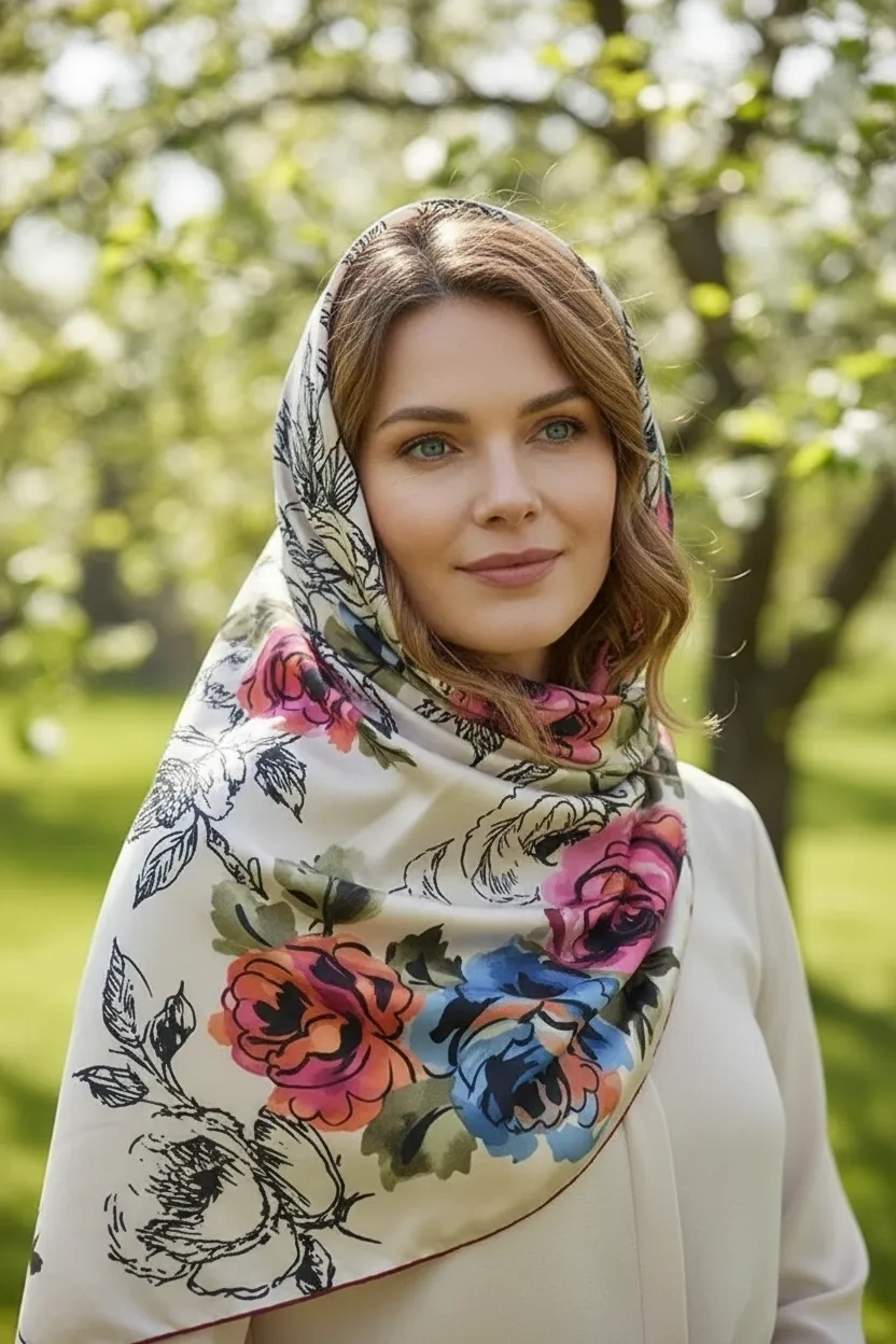 Mısırlı Polyester Eşarp Desen 12