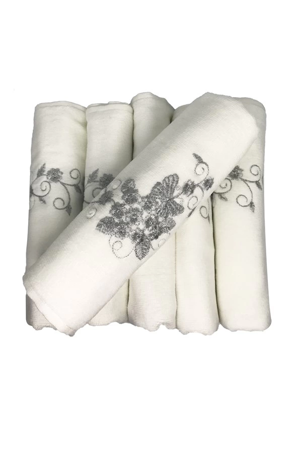 Bulteks Simli Nakışlı Kadife Havlu 30X50 Desen 2