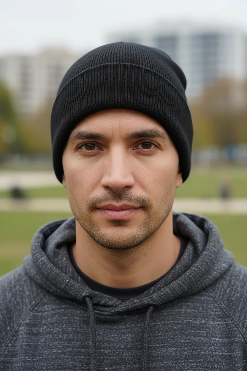 yoncatoptan Unisex Kış ve Sonbahar için Çift Kat Siyah Bere Yeni Üretim