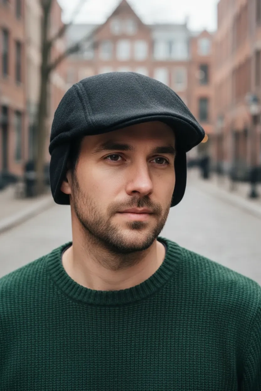 Kışlık Kulaklı Ekose Ördek Şapka