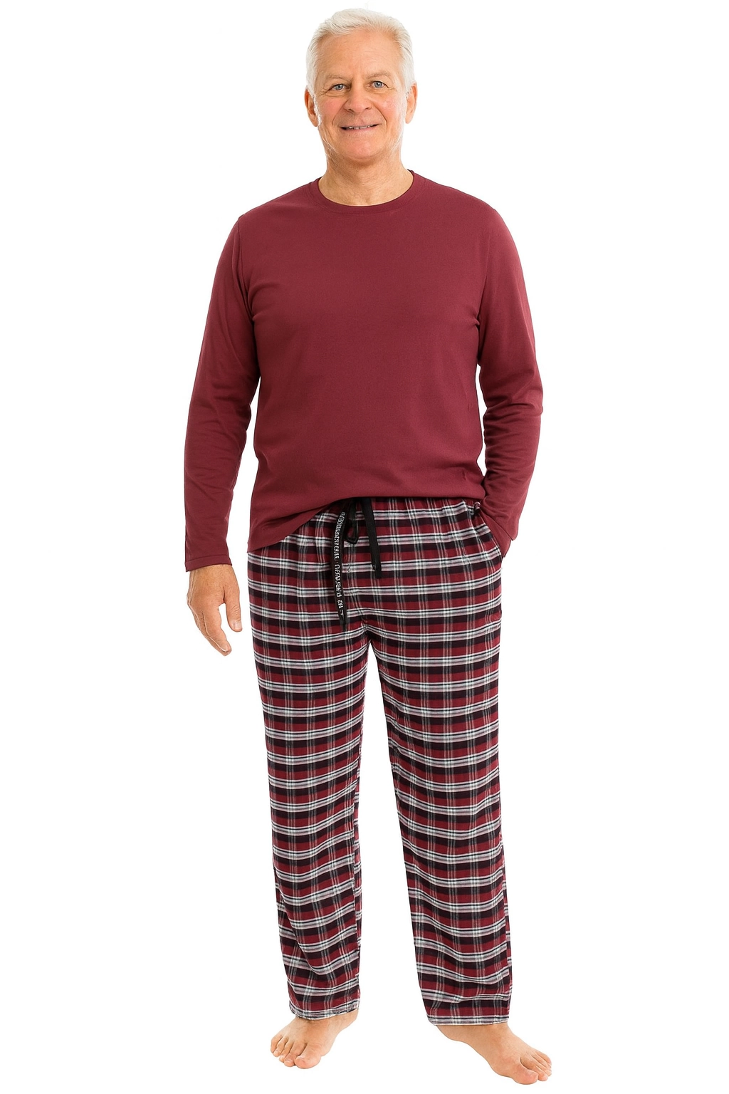 Pijalüx Erkek Kareli Poplin Cepli Alt Pijama