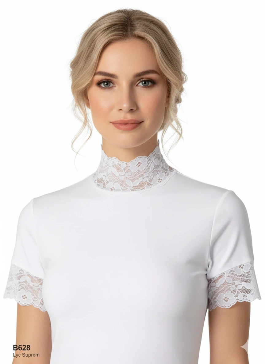 Şahinler Bayan Dantelli Yarım Kollu Bluz B628