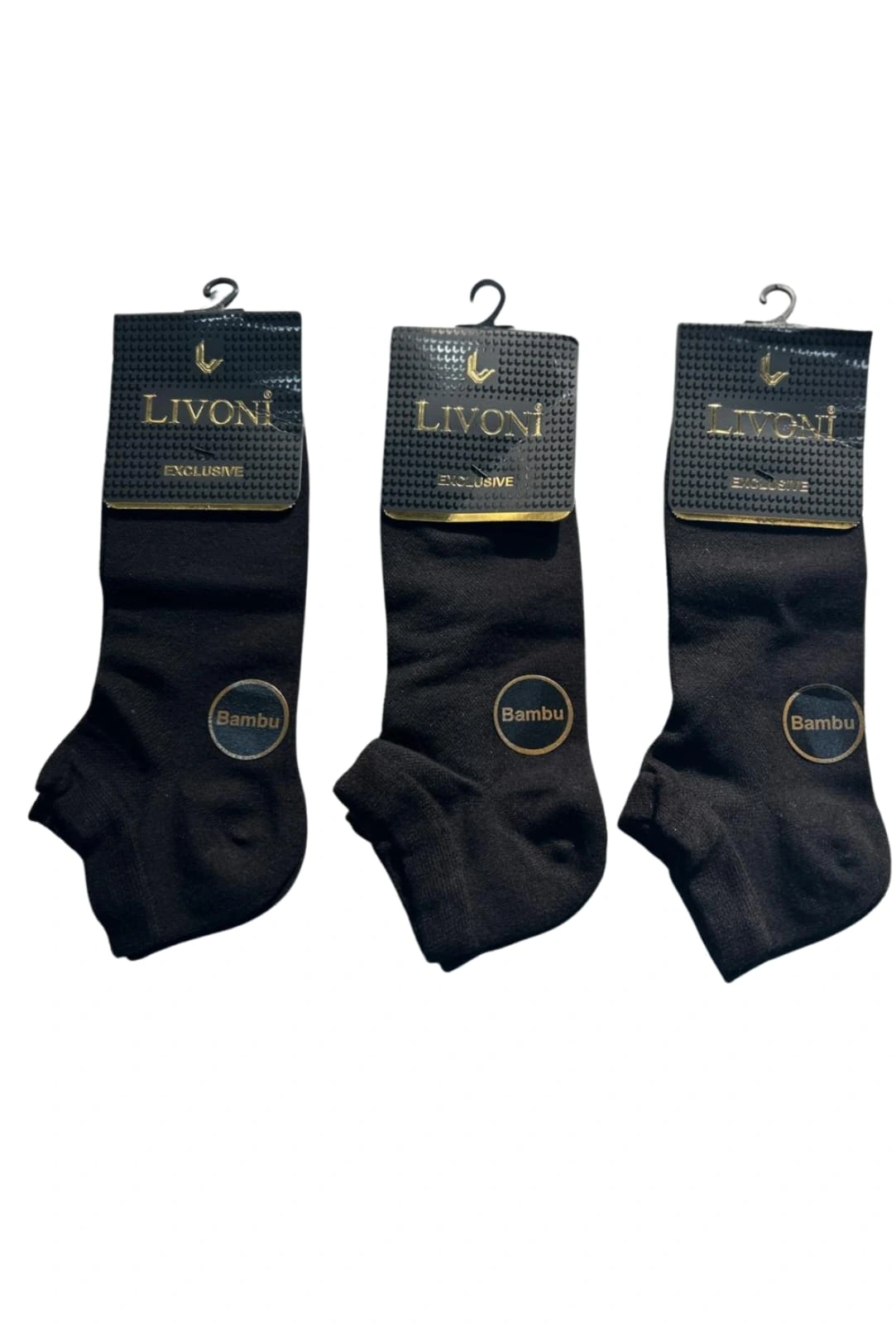 Livoni Dikişsiz Bambu Erkek Patik Çorap 3 adet