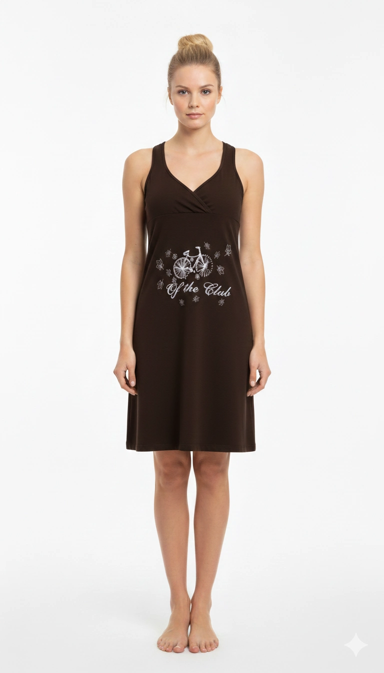 2700 BİSİKLET BASKILI ELBİSE