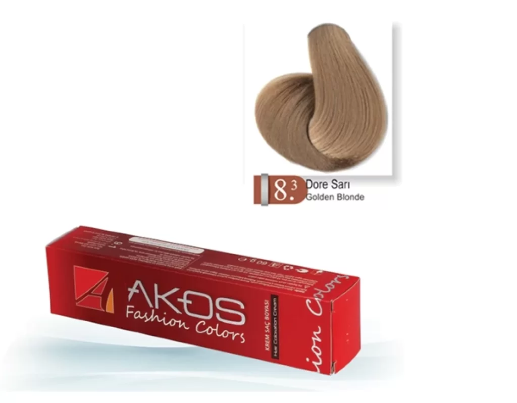 8.3 Akos Dore Sarı Renk Profesyonel Kalıcı Tüp Saç Boyası 60Gr