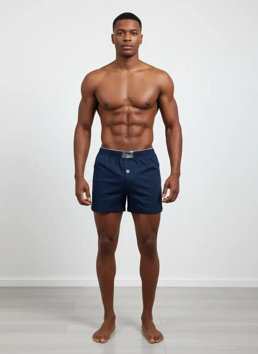 Huma One Erkek Havlu Bel Düz Boxer Battal Boy 3XL Lacivert Renk