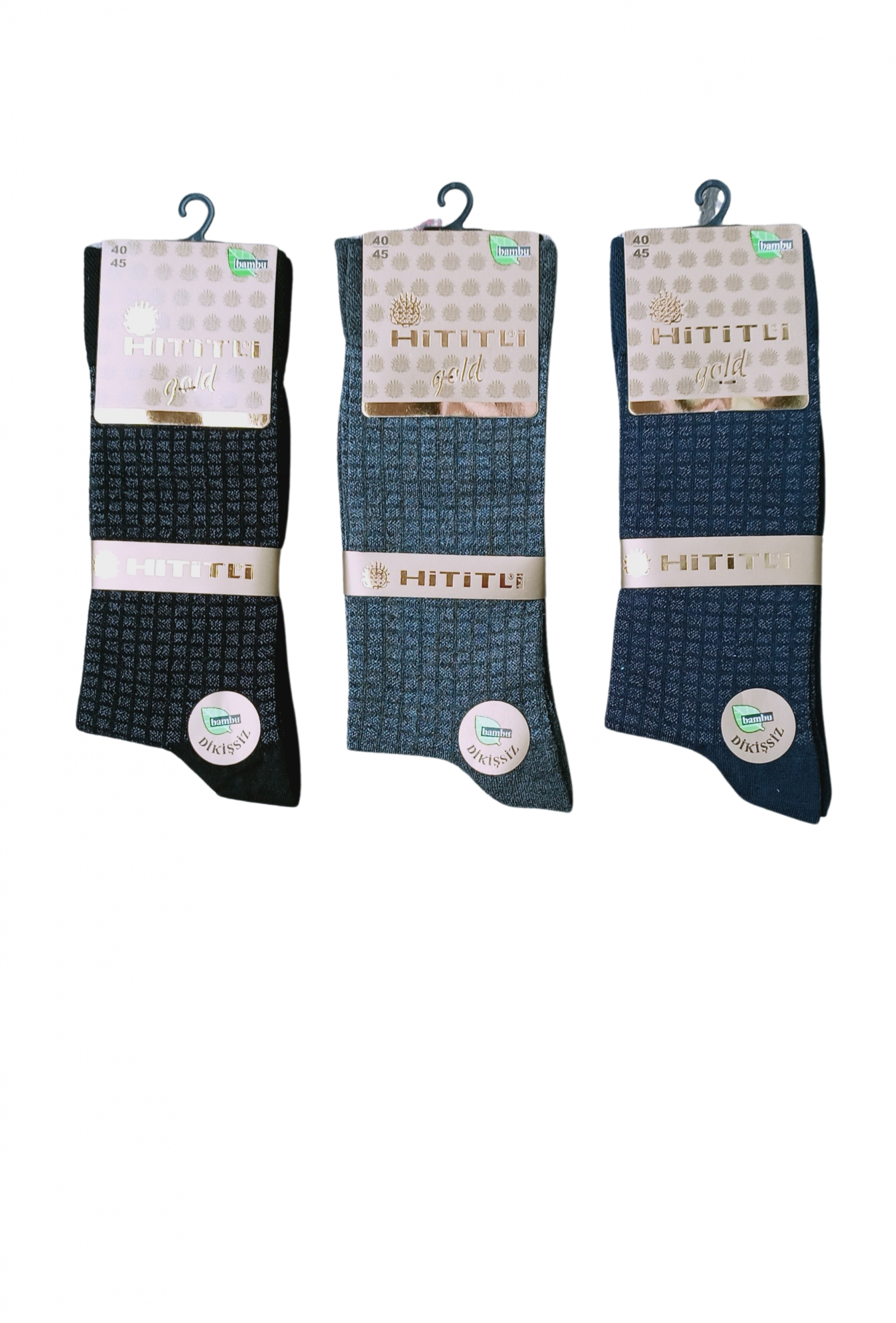 Hititli Gold Dikişsiz Desenli Bambu Erkek Çorap Asorti Renkler 10 Adet