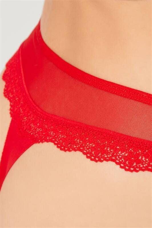 Venlisa Tül ve Dantel Detaylı Kadın Tanga V6103