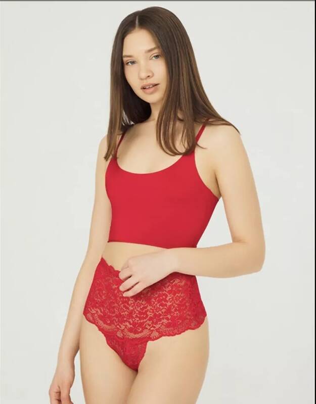 Venlisa Çapraz Bantlı Dantelli Yüksek Bel Tanga V6102