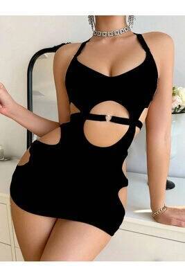 Venlisa  Desenli Transparan Mini Elbise | V9200